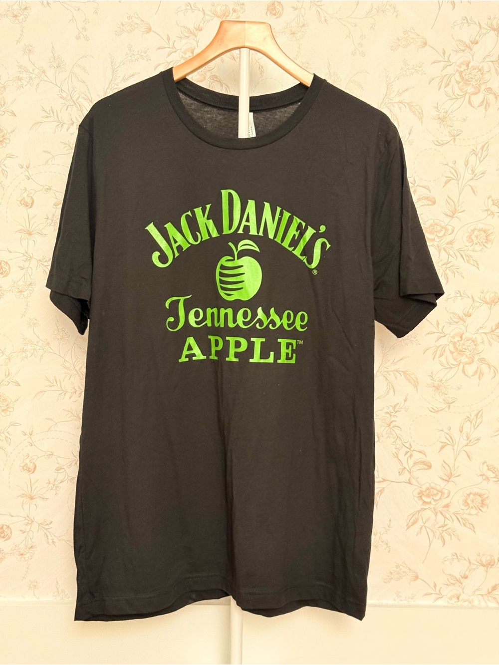 Bella Canvas Black Tee with Neon Green Jack Daniel's Logo